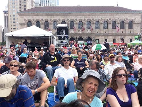 Packed audience at Copley Square, Boston, July 26, 2015